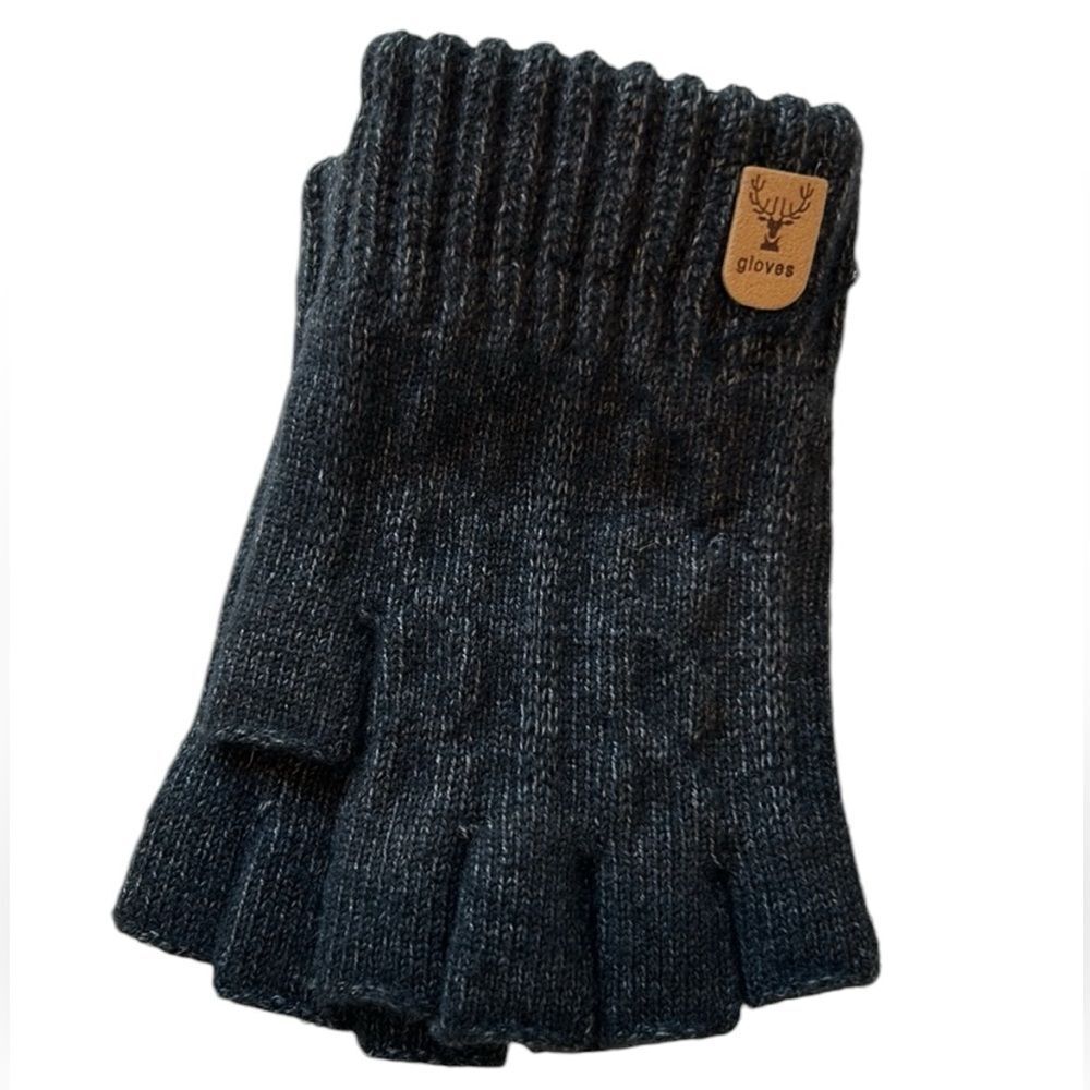 Alpaca blend fingerless gloves green